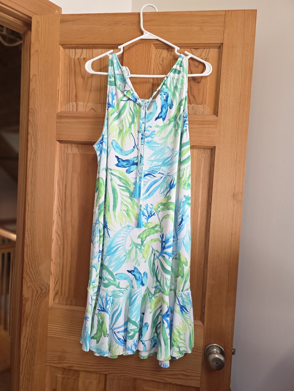 Tommy Bahama Blue & Green Tropical Midi Dress